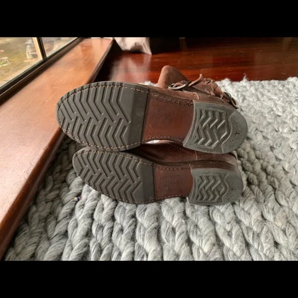 Authentic Frye Veronica buckled tall brown leather boots size 7 US - Picture 5 of 8